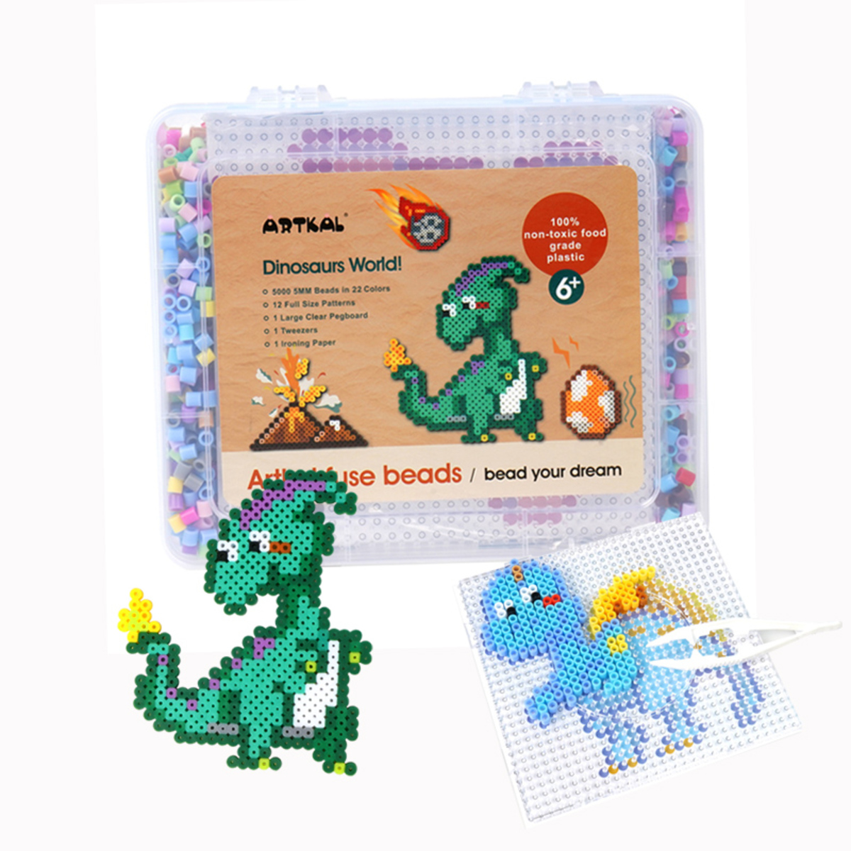 Dinosaur Artkal Beads Projects Pattern Fuse Bead Gifts