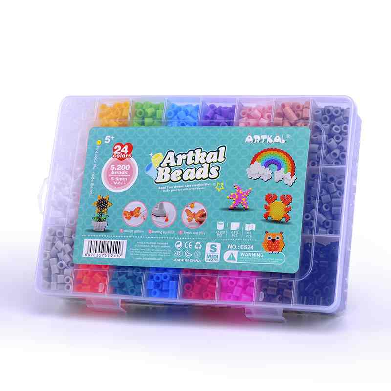 24 Colors Diy Toys Perler Beads Fuse Beads 5mm Craft Kit 