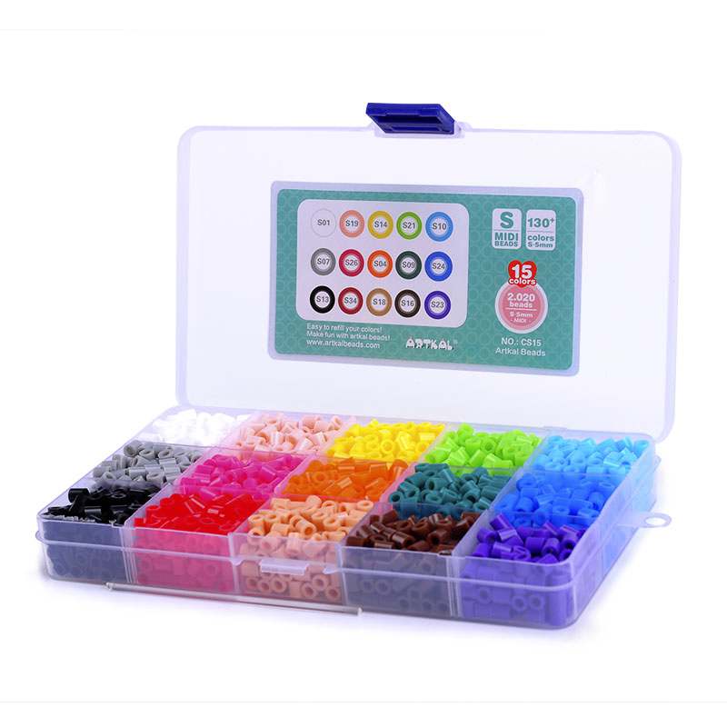 15 Colors 5mm Fuse Beads Kit Ironing Beads Pixel Art DIY Cra